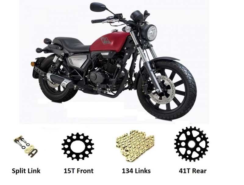  KEEWAY 125i K-LIGHT HEAVY DUTY GOLD O-RING CHAIN SPROCKET KIT  18-'25